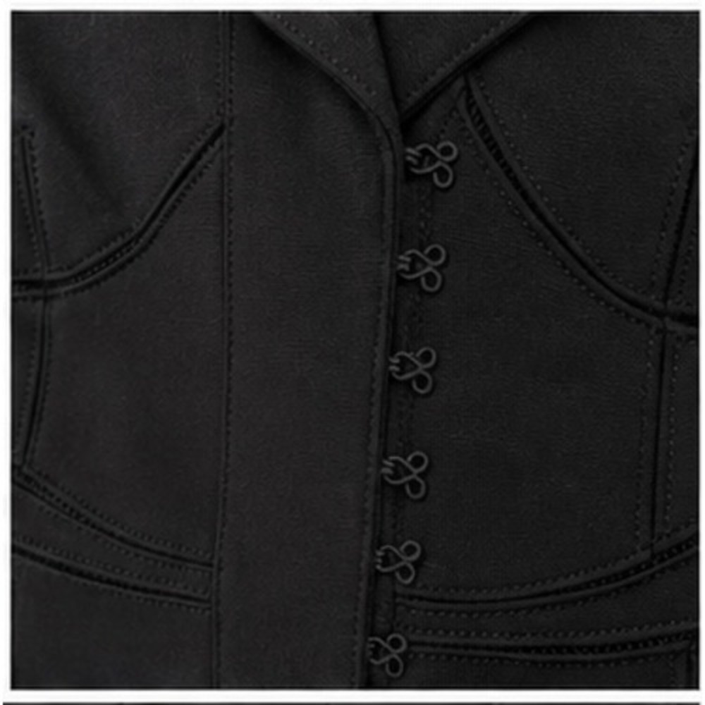 Robert Rodriguez Black Corset Hook & Eye Structured Blazer Jacket Size 4 - Picture 9 of 9